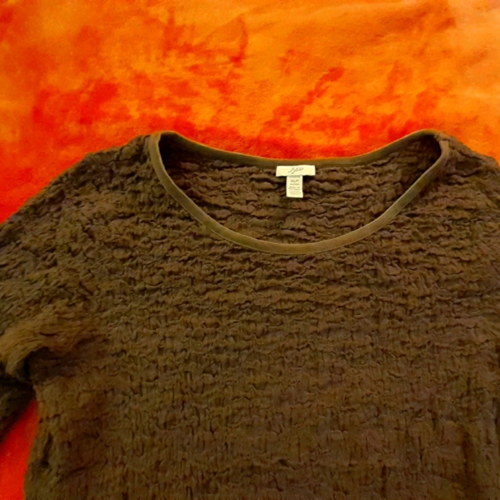 J. Jill Velvet crewneck collar cotton top